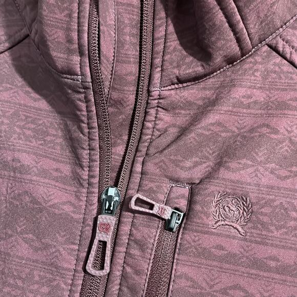 CINCH Jacket Womens Small Purple Softshell Full Zip Fleece Lined Aztec Pattern - Picture 4 of 9